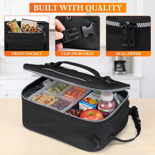 Vista 5 de OPUX lonchera térmica para hombres y mujeres, lonchera escolar para niños y niñas, compacta, para adultos, trabajo, oficina, a prueba de fugas, 4