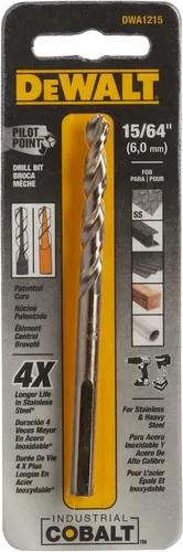Vista 2 de DEWALT DWA1215 broca de acero de aleación de cobalto industrial de 15/64" con punta piloto (paquete de 2)