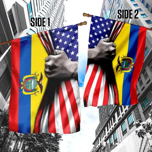 Vista 3 de Banderas-Bandera de Ecuador de Estados Unidos QNK464F, bandera de jardín (11.5 x 17.5 pulgadas) - Banderas de jardín de Estados Unidos de poliéster