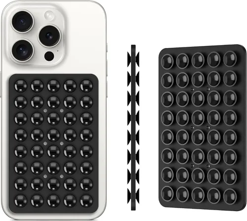 Vista 3 de Soporte de teléfono con succión de silicona de doble cara, accesorio de silicona para iPhone y Android, soporte para teléfono de ducha con espejo