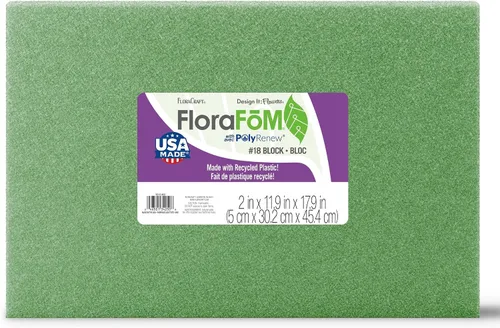 Vista 7 de FloraCraft Bloque FloraFōM de 1.9 pulgadas x 1.9 pulgadas x 4.9 pulgadas, color verde