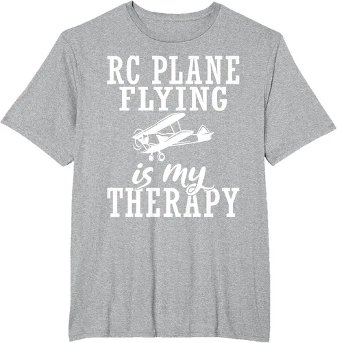 Vista 15 de RC Plane Flying is My Therapy RC Plane T-Shirt Asphalt Grey
