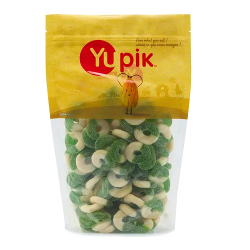 Vista 17 de Yupik Caramelos de cereza agria, 2.2 lb (35.2 oz), paquete de 6, bolas con sabor a cereza, dulces y ácidos, gomitas rojas masticables, dulces