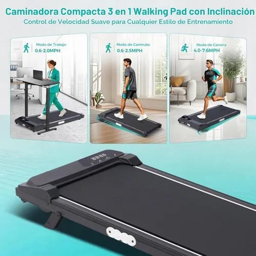 Vista 7 de Mini caminadora portátil con inclinación para el hogar pequeño