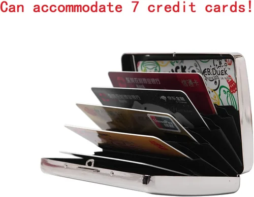 Vista 3 de RFID Metal Bloqueo Titular de la Tarjeta de CréditoCartera de ViajeFunda Protectora para 5 Tarjetas de Crédito