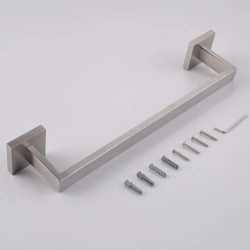 Vista 7 de TASTOS Toallero de 16 pulgadas de níquel cepillado, soporte cuadrado de acero inoxidable para baño, cocina, montado en la pared