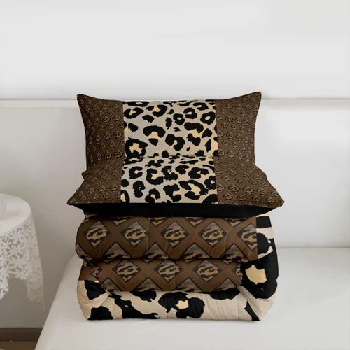 Vista 7 de Erosebridal Juego de edredón con estampado de leopardo, juego de ropa de cama con estampado de guepardo, juego de ropa de cama y colecciones