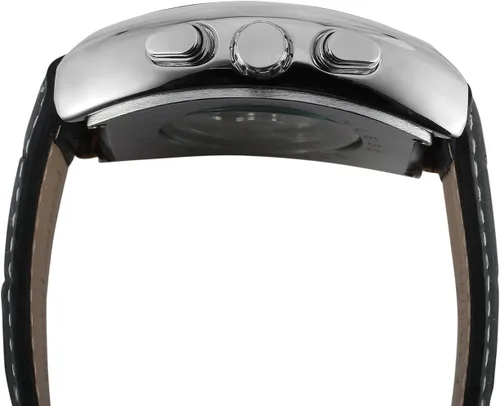 Vista 2 de FORSINING Reloj rectangular de cuerda automática para hombre, con correa de cuero auténtico, Tourbillon