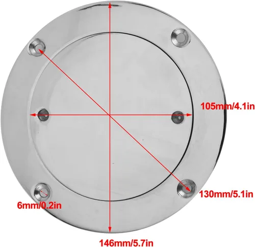 Vista 4 de KIMISS Placa de cubierta, 4 pulgadas de acero inoxidable cubierta de escotilla de cubierta de acero inoxidable escotilla de inspección con llave