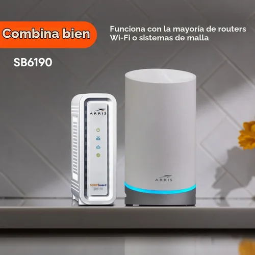 Vista 11 de ARRIS (SB6190) - Cable módem - DOCSIS 3.0 32x8 Gigabit Modem, [Consulte con su proveedor la compatibilidad] Puerto de 1 Gbps, velocidad máxima
