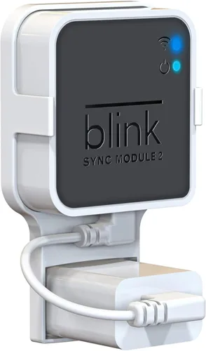 Vista 7 de Soporte de pared con enchufe para Blink Sync Module 2, soporte de montaje para cámara exterior Blink sin cables desordenados, soporte de cámara