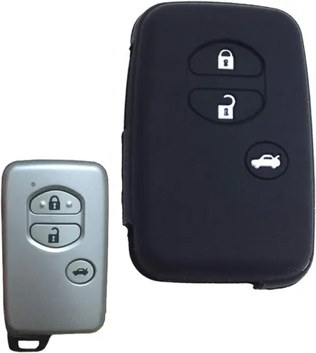 Vista 4 de Carcasa de silicona para llavero Toyota Camry Highlander Prius Reiz Prado Crown Azul