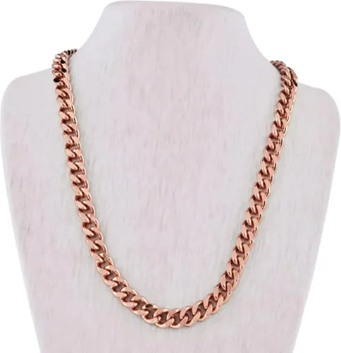 Vista 4 de 1 collar de eslabones cubanos de cobre puro cadena de joyería de 24 pulgadas unisex