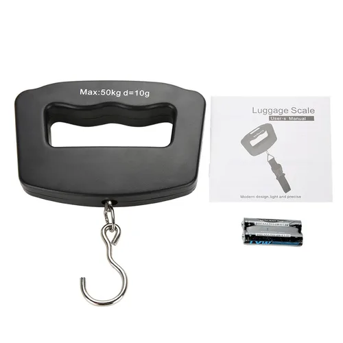 Vista 2 de Mini báscula digital portátil para colgar, báscula electrónica de gancho para pescado, peso de 110 libras, báscula colgante portátil digital