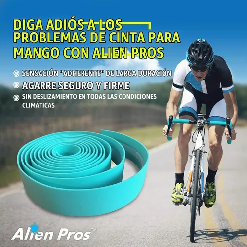 Vista 3 de ALIEN PROS Cinta de manubrio de bicicleta EVA (juego de 2) verde Bianchi - Mejora el agarre de tu bicicleta con esta cinta para manillar