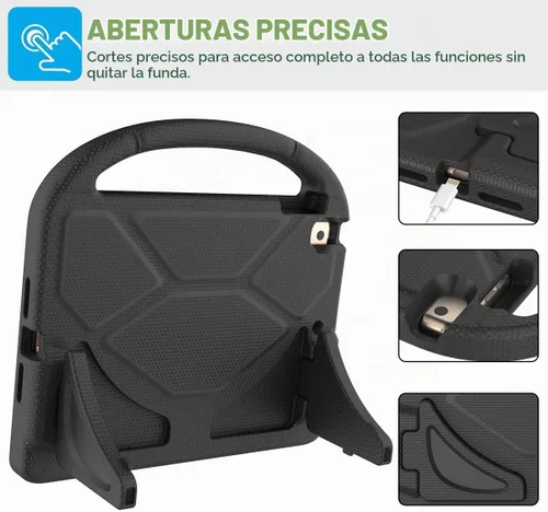 Vista 6 de SUPLIK Funda para niños para iPad 5ª/6ª Generación (9.7 pulgadas, 2017/2018), iPad Air 2/1 & Pro 9.7 con protector de pantalla, cubierta protectora