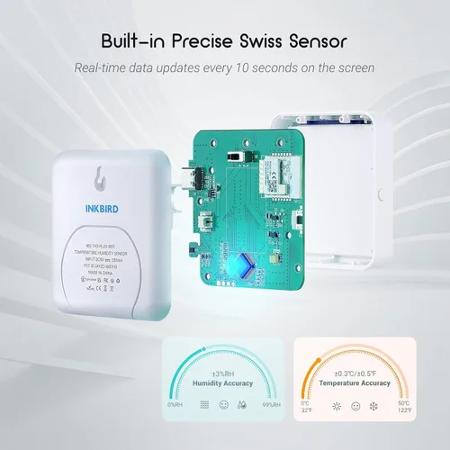 Vista 4 de INKBIRD Higrómetro WiFi IBS-TH3-PLUS Sensor de humedad de temperatura con pantalla