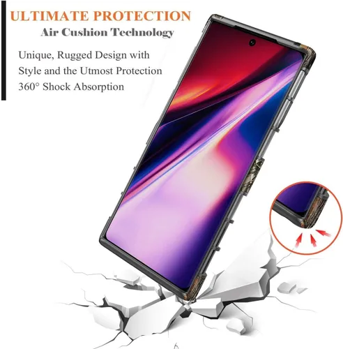 Vista 2 de NZND Funda para Samsung Galaxy Note 10 con protector de pantalla (cobertura máxima, película de TPU flexible), funda de clip para cinturón, funda