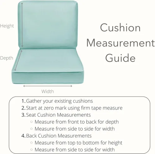 Vista 6 de Quality Outdoor Living - Cojín profundo para asiento y respaldo, 23 x 26 pulgadas, menta