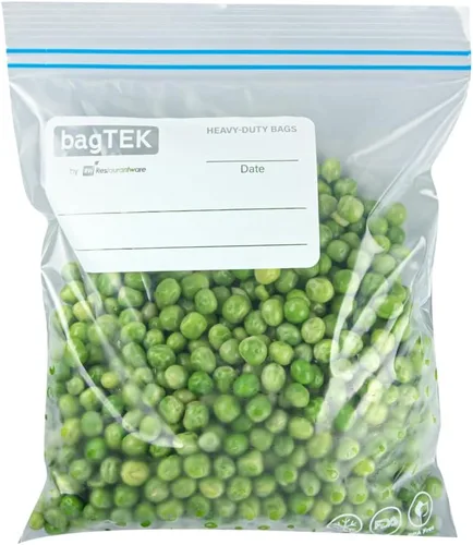 Vista 8 de Restaurantware Bag Tek - Bolsas con cremallera para congelador de 1 cuarto de galón, 25 bolsas desechables con cremallera, bolsas de plástico