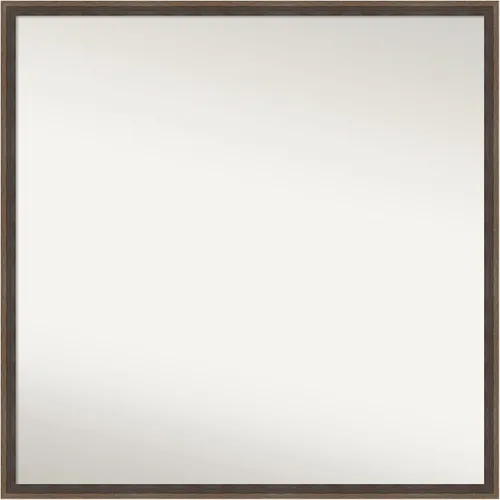 Vista 77 de Amanti Art Brown Bathroom Mirror for Over Sink, 21x33 Custom Made Hardwood Wedge Mocha Rectangle Vanity Mirror, Large Modern Wood Frame, Hangs