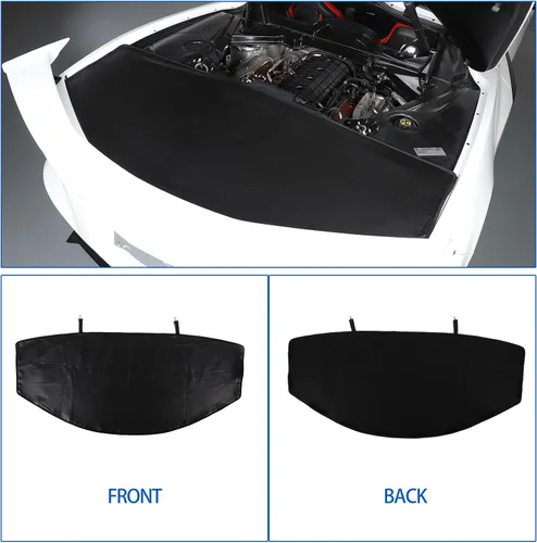 Vista 5 de Funda trasera para maletero compatible con Chevrolet Corvette C8 Stingray 2020-2026, cubierta de seguridad de cuero para maletero trasero, Negro