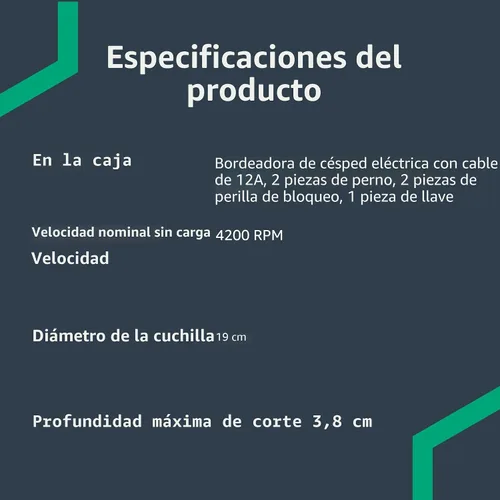 Vista 7 de Amazon Basics Bordeadora eléctrica con cable de doble filo de 12 amperios y 7.5 pulgadas, 4420 RPM