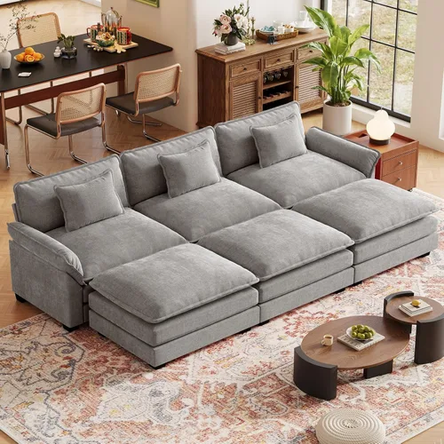 Vista 46 de CDCASA Silla de acento de gran tamaño de 50'' con otomana Asiento extra ancho y profundo estilo sofá nube para sala de estar, dormitorio, rincón