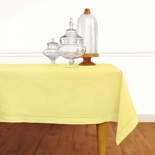Vista 18 de Solino Home Mantel de lino de algodón, dobladillo blanco, 52 x 52 pulgadas