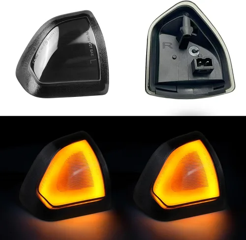 Vista 2 de Jinfili Luz intermitente ámbar LED Ram 2500 para Dodge Ram 1500 2010-2021, Dodge Ram 2500 3500 2010-2018 68302828AA 68302829AA lente ahumada