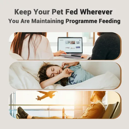 Vista 7 de Alimentador automático PETULTRA para gatos: dispensador de alimentos programable para gatos con tiempo de 4L Easy to Set, Dual Power, Precise
