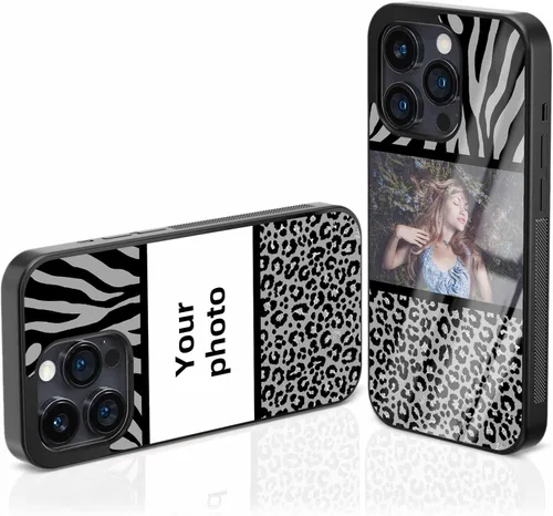 Vista 17 de Fundas personalizadas para iPhone y Samsung Photo Collage VS Leopard Print Case para amigas y mujeres