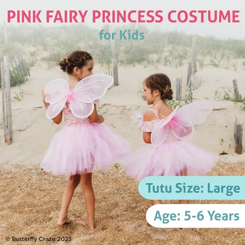 Vista 2 de Butterfly Craze Disfraz de tutú de princesa de hadas para niñas y baile de ballet