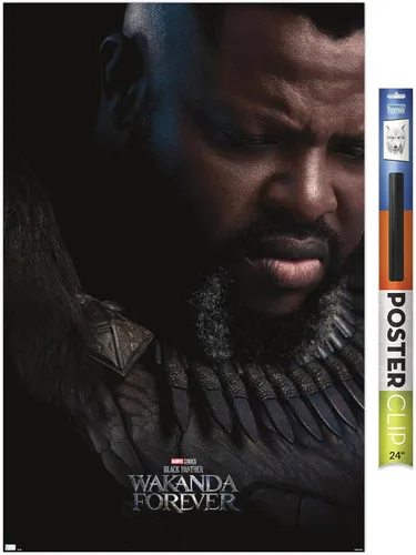 Vista 17 de Trends International Marvel Black Panther: Wakanda Forever - Póster de una hoja de M'Baku Versión enmarcada Barnwood