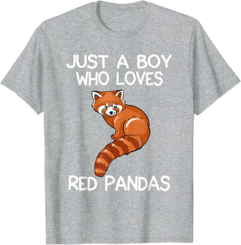 Vista 33 de Just A Boy Who Loves Red Pandas Gift - Camiseta con diseño de panda roja, Negro, S