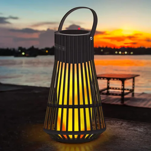 Vista 8 de Altavoz Bluetooth para exteriores con atmósfera de llama, altavoz inalámbrico LED impermeable con antorcha, sonido estéreo, accesorios geniales