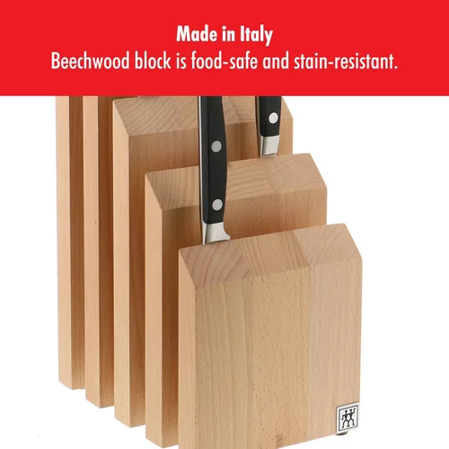 Vista 4 de ZWILLING Bloque de cuchillos italiano, 10" x 10" x 16", madera de haya natural