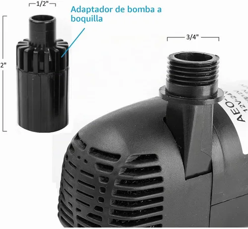 Vista 6 de Bomba de agua sumergible sin escobillas de 12V - 24V DC, 410GPH, para fuente solar, estanque de peces y acuario