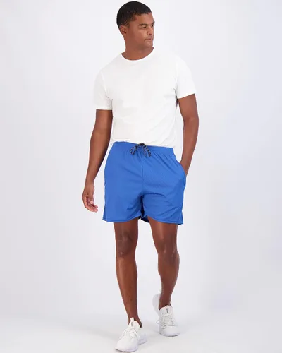 Vista 5 de Real Essentials Paquete de 4 pantalones cortos deportivos de malla de secado rápido para hombre con bolsillos con cremallera