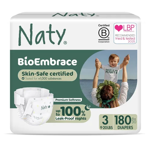 Vista 14 de Naty BioEmbrace - Pañales para bebé recién nacido, certificado seguro para la piel sensible, protección contra fugas de hasta el 100 %, suavidad