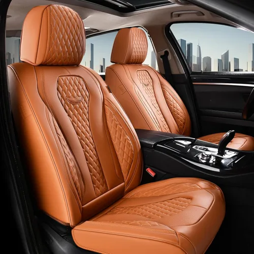 Vista 32 de Coverado Fundas de asiento de automóvil, fundas de asiento delantero, funda de asiento de coche beige, fundas impermeables para asiento