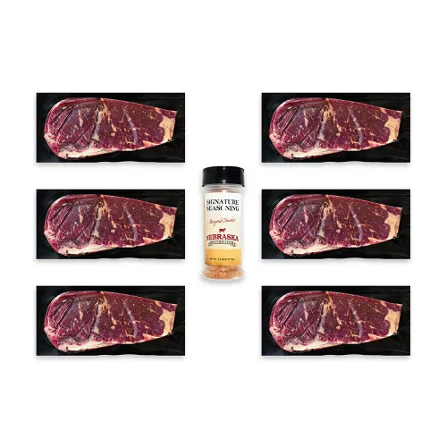 Vista 7 de Nebraska Star Beef Prestige Steaks - 6 paquetes con condimento (filetes de 6 a 5 onzas)