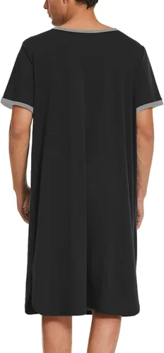 Vista 5 de Ekouaer - Camisón de dormir para hombre con manga corta y cómoda
