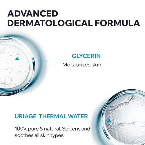 Vista 4 de Uriage Extra-rich Dermatological Face & Body Wash for Sensitive Skin, Preserves the Hydrolipidic Film of the Skin, Fresh Foaming Body Cleanser