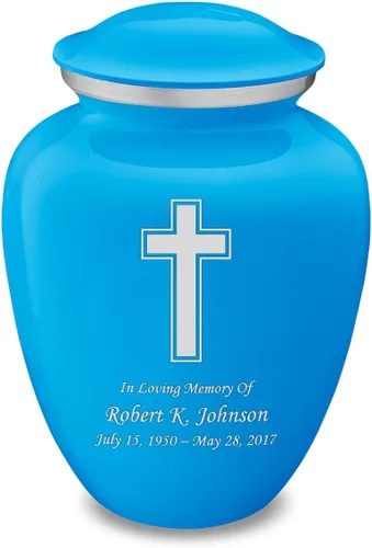 Vista 27 de Geturns Embrace - Urnas de cremación cruzadas personalizadas para adultos para cenizas humanas, urna funeraria grande negra para mujeres y hombres