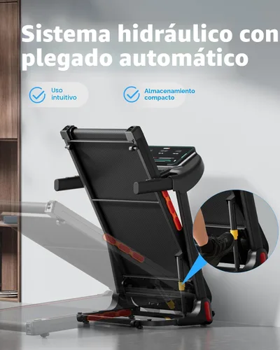 Vista 7 de LIJIUJIA Treadmill for Home, 15% Auto Incline, Workout Running Machine Negro