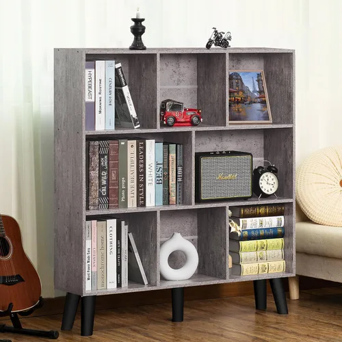 Vista 39 de LEYAOYAO Estantería de 5 cubos de 3 niveles con patas, estante negro menta para libros para niños, bonito organizador de almacenamiento, estantes