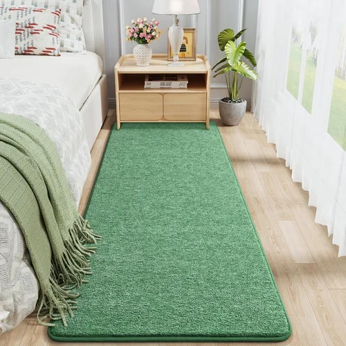 Vista 30 de Chicrug - Alfombra geométrica moderna de 2 x 6 pies para dormitorio o pasillo Negro Geometric