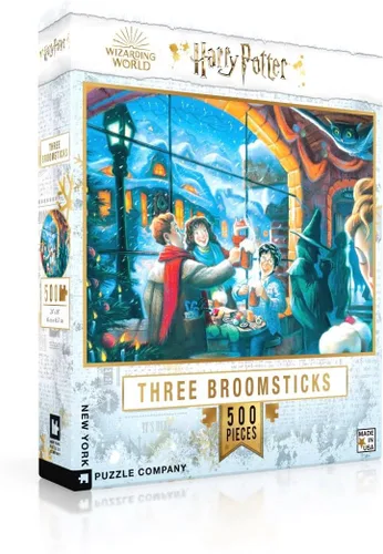 Vista 7 de New York Puzzle Company - Harry Potter Christmas at Hogwarts - Rompecabezas de 1000 piezas para noches de juego familiares por Mary GrandPré