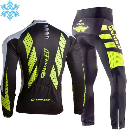 Vista 5 de sponeed Camiseta de ciclismo para hombre manga completa ropa de equitación pantalones